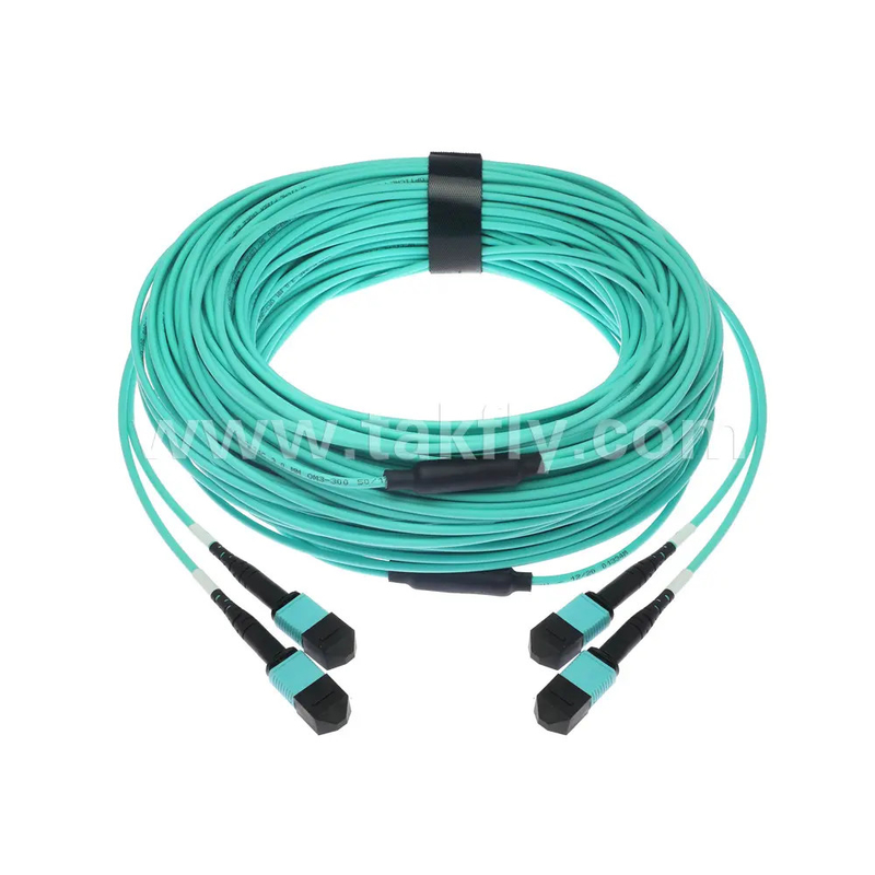 24 πυρήνες MTP κύλινδρο καλώδιο Fiber Optic Jumper για το κέντρο δεδομένων FTTX PVC Προσαρμόσιμο