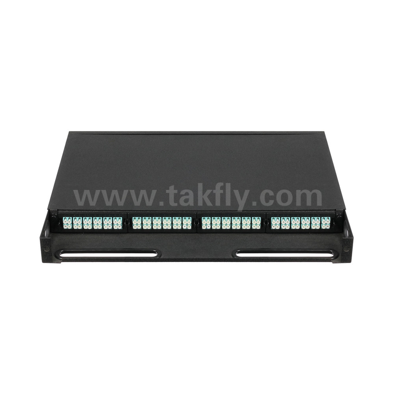 Μαύρη οπτική ίνες MPO Cassette MTP Patch Panel Διαχείριση για το κέντρο δεδομένων FTTX