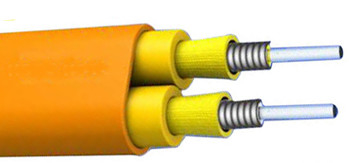 PE Cover Flat Duplex Armored Optical Cable με αντίσταση 1200N