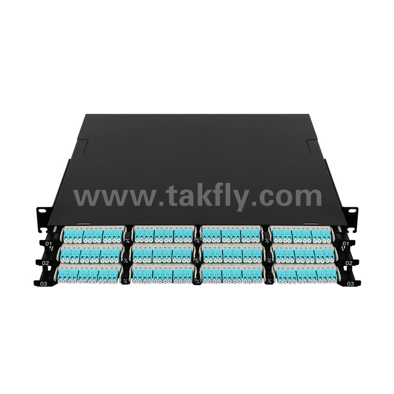 Φυτική οπτική MPO Cassette MTP Patch Panel 144 πυρήνες Υπερ-υψηλή πυκνότητα για κέντρο δεδομένων FTTX