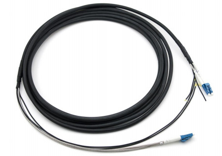 Εξωτερικό προστατευμένο κλαδί patchcord LC-LC GYFJH 7.0mm LSZH μαύρο 2Core σύνδεσμος τύπου -20C ̇ 70C θερμοκρασία λειτουργίας