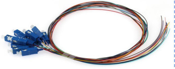 SC UPC 0,9mm 12 Χρωματική οπτική ίνα Pigtail Simplex SM G652D 2M