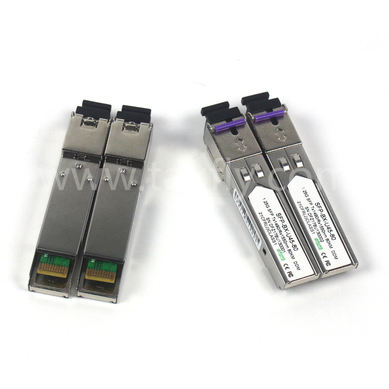 1.25G SFP BIDI Tx1550/Rx1490nm 80KM SMF DDM LC CISCO JUNIPER HUAWEI συμβατή SFP οπτική μονάδα μεταδότης
