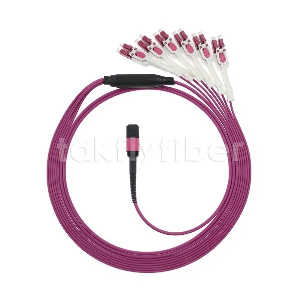 12F MPO/MTP-LC APC DX Uniboot OM4 Fiber Optic Patch Cord για κέντρα δεδομένων -40°C έως 85°C
