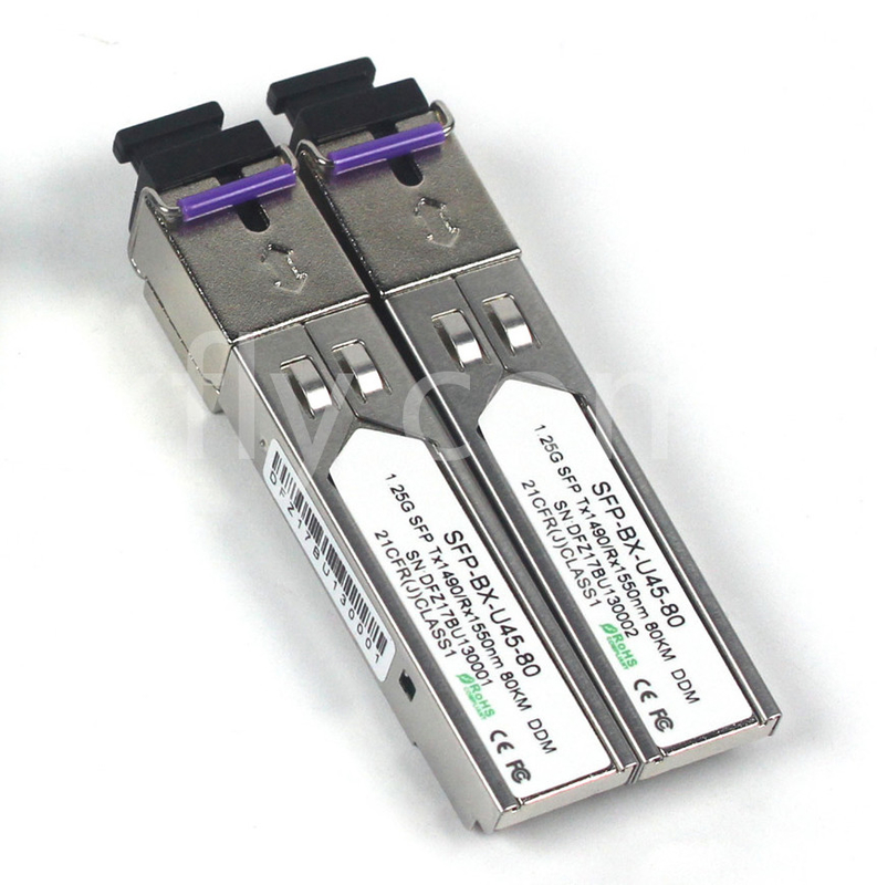 1.25G SFP BIDI Module Tx1490/Rx1550nm 80KM SMF DDM LC CISCO JUNIPER HUAWEI συμβατό