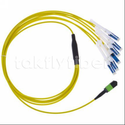 Ανθεκτικό MPO-CS Fiber Optic Patch Cord με απώλεια εισαγωγής ≤0,3dB και διάμετρο ινών 50/125 για δίκτυα τηλεπικοινωνιών