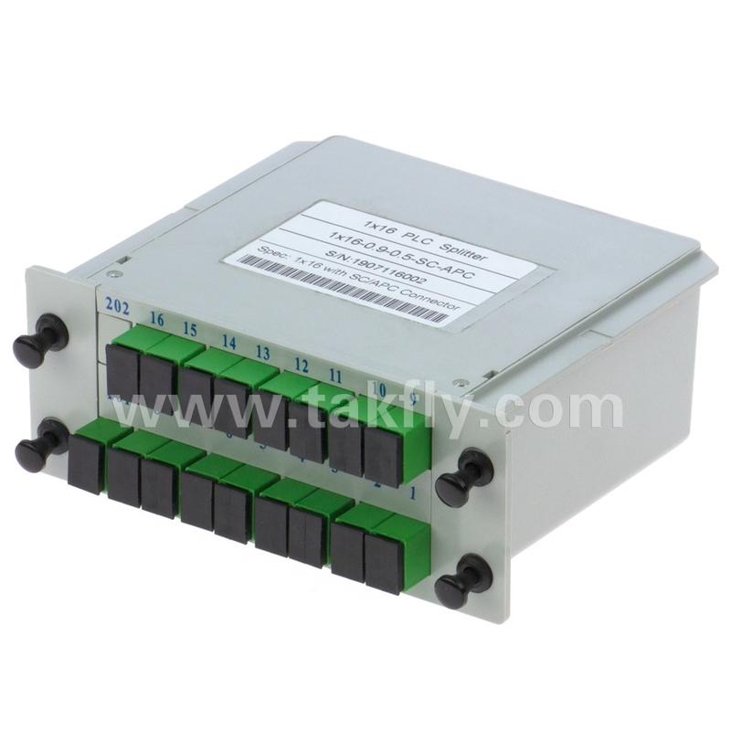 Υψηλή αξιοπιστία και σταθερότητα FTTX Gpon 1*16 Μονή μονής G657A1 Τύπος κασέτας ινών LGX PLC Splitter με σύνδεσμο Sc/APC