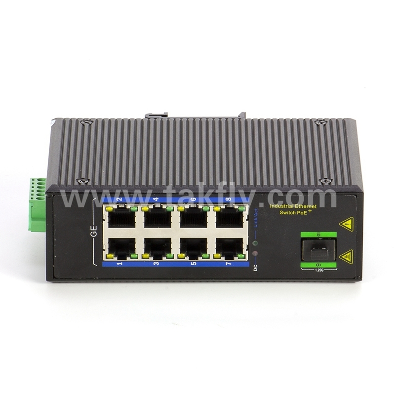 8-Port Industrial Gigabit POE Switch με SFP DIN-Rail Mount