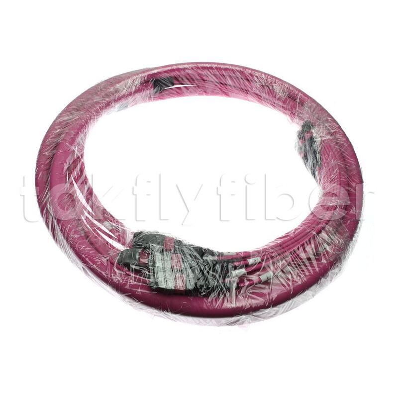 Καλώδιο οπτικών ινών 144 πυρήνων OM4 χαμηλών απωλειών MPO με συνδέσμους MTP για κέντρα δεδομένων υψηλής πυκνότητας