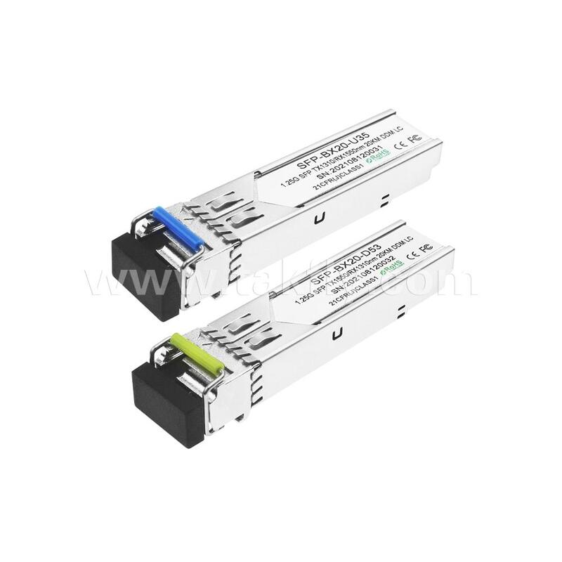 SFP 1.25gbps 20km LC Reach Tx1310nm/Rx1550nm Διοπτικός οπτικός δέκτης για κέντρο δεδομένων FTTX