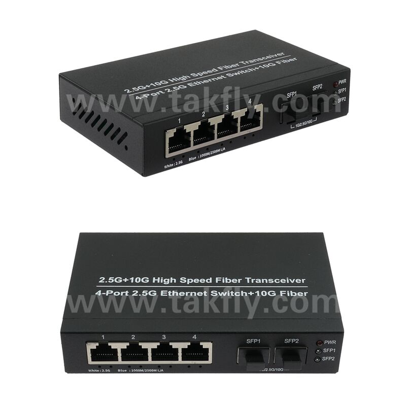 2.5G 2 Port Fiber 4 Port Copper Ethernet Switch με 10G Uplink και Χωροθέτηση Χάλυβα χωρίς ανεμιστήρα για επέκταση δικτύου υψηλής ταχύτητας