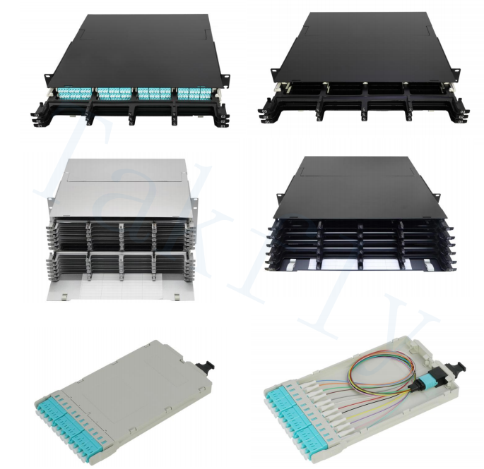1U / 2U / 4U High Density MPO Cassette Patch Panel ∙ Rack-Mount, Easy-Plug MPO σε LC Cassette Modules, προγεμισμένοι προσαρμογείς LC για εφαρμογές data center & SAN/LAN