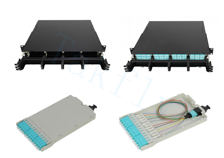 1U 144C High Density MPO Patch Panel 12 κασέτες, MPO σε μετατροπή LC, προετοιμασμένες για SAN/LAN/Data Center