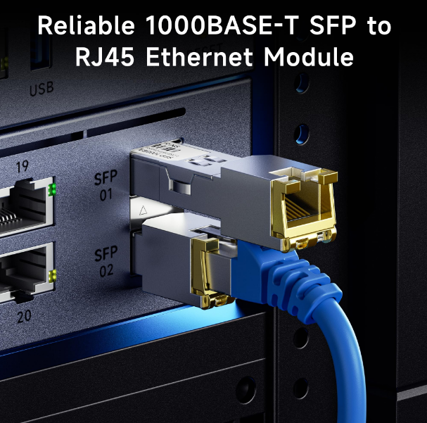 Μονάδα RJ45 Gigabit SFP – Πομποδέκτης Copper SFP 1000BASE-T με 1,25 Gbps και χαμηλό EMI