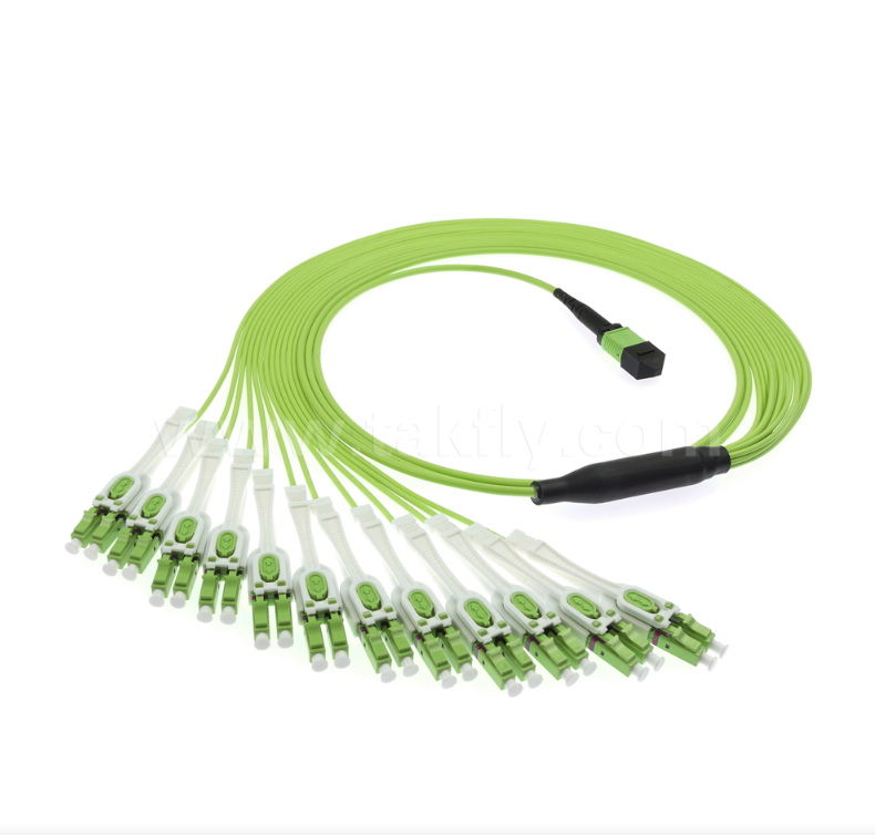 MPO/MTP σε LC Uniboot Breakout Patch Cord OM5 Multimode, 1×24, Διαστημικά εξοικονόμησης Uniboot LC συνδέσεις, για υψηλής πυκνότητας κέντρο δεδομένων & 40G/100G/400G εφαρμογές