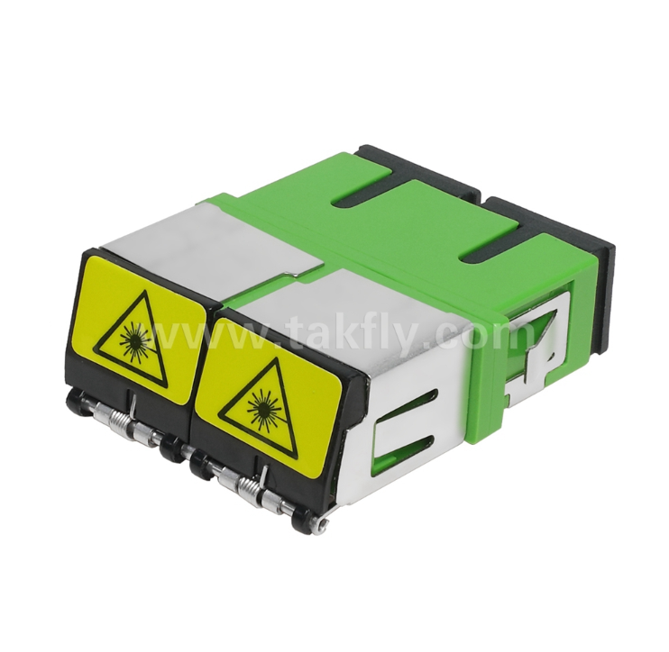 SC Duplex Adapter με εμπρόσθιο κατατύπωμα   External cover for dust & laser protection, high & low temperature resistant