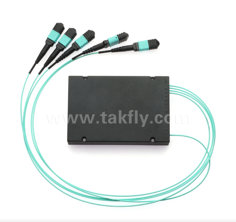 1×4 MPO/MTP OM3 PLC Splitter ∆ιαχωριστής πολυφυσικών υψηλής πυκνότητας για κέντρα δεδομένων