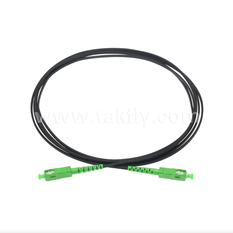 SC/APC προς SC/APC FTTH Indoor Flat Drop Patch Chord -Simplex, προεπιλεγμένο, αντι-δονήσεις για ταχεία εγκατάσταση σε κτίριο