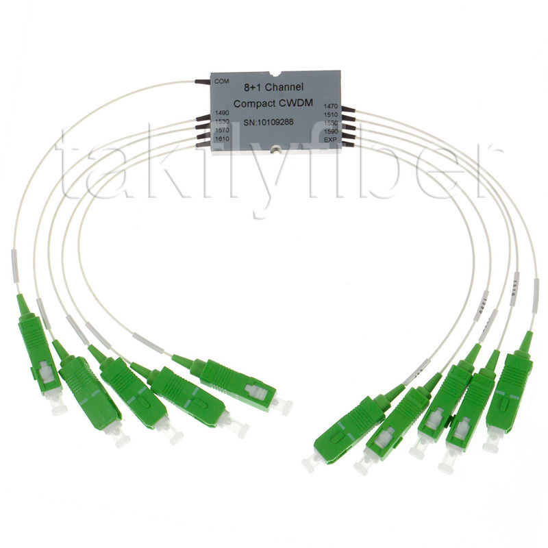 8+1 καναλιών CWDM Mux παθητικός οπτικός CCWDM οπτικός πολυδιαυλωτής SC/APC ινών ενότητας ενιαίος